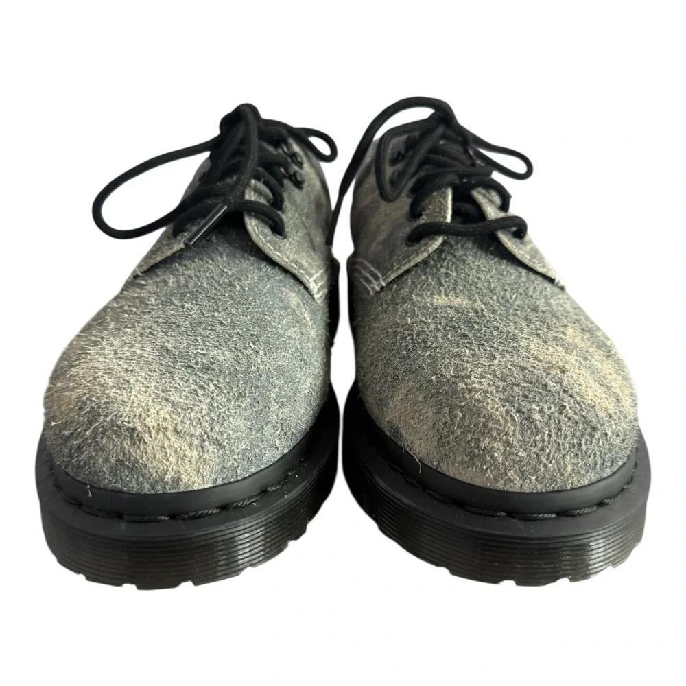 Dr Martens 8053 Grey Stonewashed Suede Leather Oxford Shoes Mens 7 Women's 8 NEW
